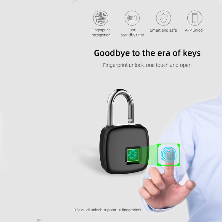 New arrival Smart Fingerprint Padlock Bluetooth Finger Lock P30  Tuya APP