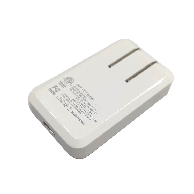 GaN 36W Smart Quick Charger Power Adapter with Type-C PD36S